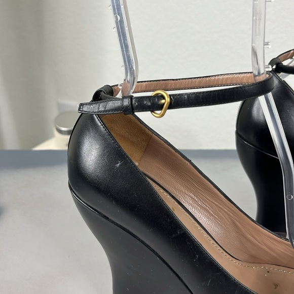 YSL Studio Platform Pump 75 Split Wedge Flatform Mary Jane Rodin Heels Wood Ankl - Picture 2 of 8